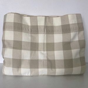 CUDDL DUDS Cream Tan Buffalo Plaid Flannel Queen Flat Sheet